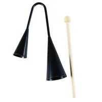 Agogo Bell Handheld traditionnel avec radead latin percussion peut émettre deux sons différents pour toute scène de musique ORFF SIDA