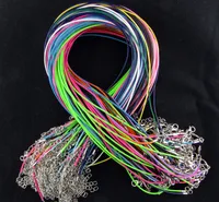 2 mm mezcla colores cera cera collar colgante cadena 45 cm + 5 cm cable cuerda cable extensor de alambre con cierre de langosta DIY Moda de la joyería componente
