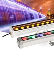 5pcs / lot 12W 18W 24W 36W 48W DC12V 24V 옥외 LED 반사체 홍수 세탁기 조경 빛 Dmx512 RGB 벽 선형 램프 투광 램프