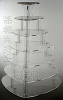 7 tier hart vorm mooie acryl cupcake stands partij / bruiloft / festival levert cake display shelf bruiloft decoratie