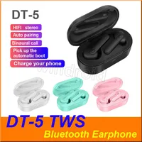 DT5 DT5 TWS البسيطة سماعات بلوتوث V5.0 صحيح لاسلكية سماعات الأذن ستيريو سماعة للماء الرياضة سماعة مع بنك الطاقة تهمة هاتفك