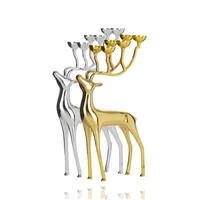Şerit Altın Elk şamdan geyik çay ışık tutucu eşleştirme topu mum düğün hediye ev dekor Chirstmas Dekorasyon DEC220