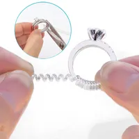 유용한 보이지 않는 나선형 반지 사이즈 조절 쉘 하드 가드 조임 감속기 크기 조정 도구 보석 부품 (418)