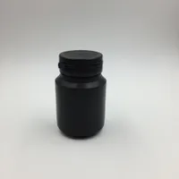 30 sets 100ml Black HDPE Capsules Bottles Capsules Container with Pull-Ring Caps
