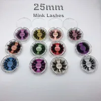 Super Long 25mm 3D 6D Mink Eyelashes Dramatic Real Mink Hair Lashes 25 mm Handmade False Eyelash Eye Makeup Maquiagem