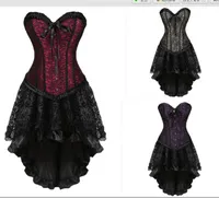 Burlesque Korsett und Rock Set Lace Corset Kleid Gothic Gowns Korsetts und Bustiers Party Plus Size Vintage Drop Shipping1