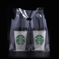 El envío libre fácil de empacar la taza del agua de empaquetado Bolsa de buena calidad para Tienda espesado transparente desechable bolsa de plástico