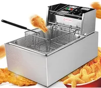5.5L Elektrische friteuse met basket zeef ASQ81 2500W friteuse voor kip garnalen frietjes roestvrij stalen koekenmachine
