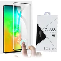3D Curved Tempered Glass Screen Protector Edge Lim för Samsung Galaxy S10 S10 5G S10 PLUS 100PCS Retail Package