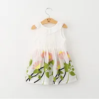 ガールドレス花柄2019夏のドレス女の子Vネック刺繍ベスト子供布幼児幼児ヴェスティドメニナ
