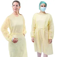 24h envío, aislamiento Protección bata desechable de protección a prueba de polvo del vestido de bata anti-niebla anti-partículas impermeable Traje Aislamiento