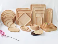 Nowy 2019 Okrągłe płyty drewniane Wysokiej Jakości Acacia Drewno Sushi Sushi Porcja Tray Ciasto Naczynia Kuchnia Stołowa Płytka Do Deser Sałatka Owocowa Miska
