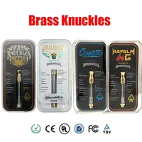 Brass Knuckles Vazio Cartucho Gold Bud Glass Thick Oil Vape Cartuchos Atomizer Tanque para 510 Thread Bateria Mod Vaporizer Pen Kit
