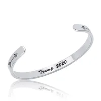 Donald Trump 2020 Bracelet en acier inoxydable Gravé manchette Bangle Keep America Great ouvert pour les femmes Entiers Wristband hommes meilleurs cadeaux