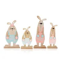 Paashaasdecoratie Hout Konijn Craft Rabbit Gift Leuke Condool Riem Modellering Klein Konijn Houten Handwerk