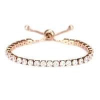 Tennis Micro-Zircon браслет женская пара простые регулируемые ювелирные изделия женщины розовые золотые серебряные браслеты