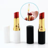 Accueil Collection Rouge à lèvres Briquet forme Briquet avec couvercle gaz gonflable pour les femmes Accessoires fumeurs