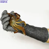 Lange anti-cut handschoen 316L roestvrij staal draad mesbestendige hand arm bewaker beschermende veiligheid vangst krabben vis zeevruchten gesneden vleeskeuken