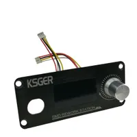 KSGER 1.3INCH-skärm DIY 858D Varmvärmare omarbetstation STM32 OLED Temperaturregulator 4PCS-munstycken Hållare Metalllegeringskåpa