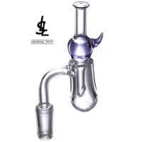 4mm Thick Smoking Accessories Quartz Banger With Carb Cap Flat Top Round Bottom Nail OD 20mm 10mm 14mm 18mm Male Female Glass Bong Dab Rigs