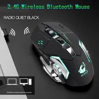 2.4G Wireless Gaming Mouse перезаряжаемый Gaming Mouse Бесшумный Эргономичный 7 Color Glow Bluetooth Мыши для ноутбуков Tablet