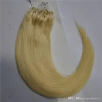 Hot Promotion Micro Ring Hair Extension Indian Remy 100% Capelli umani 0.8G / S 200s / lotto Blonde Color 613, DHL GRATIS