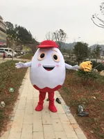 Huevo blanco de Halloween traje de la mascota de calidad superior de dibujos animados cáscara de huevo personaje de Anime tema carnaval de Navidad trajes de fiesta