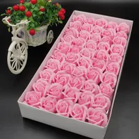 50PCS / Box Artificial Flowers Rose Soap Flower Head DIY Gift for Valtine Day Mother Day Wedding Home Decor Scrapbooking