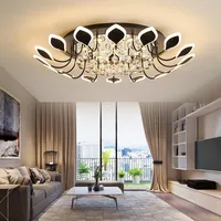 꽃잎 크리스탈 빛 간단한 현대적인 LED 천장 램프 거실 침실 LED 천장 조명 홈 LED 크리스탈 조명 노르딕 램프