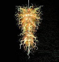 100% munblåst lampa ce ul Borosilicate Murano Style Glass Dale Chihuly Art Big Size French Crystal Chandelier
