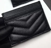 2020 I titolari nuova carta di moda donna caviale mini raccoglitore Designer colore puro cuoio genuino di Pebble trama di lusso Portafoglio nero con scatola