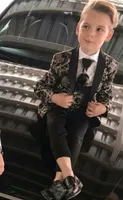 Jungen Anzüge 3 Stück Strand Hochzeit Smoking für Kid Schal Revers Formale Prom Anzug (Jacke + Hose + Weste) Kleine Jungen Abendkleidung