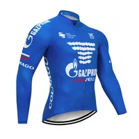 Gazprom ekibi Bisiklet uzun Kollu jersey Yeni Sıcak Satış Üst Marka Kaliteli Bisiklet Giyim Rahat sürme giysi X71516