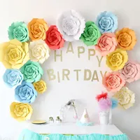 DIY Paper Flowers Backdrop Artificial DIY Paper Flower Wall Decor Wedding Event Party Decoration Valentines Day Room Decor