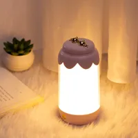 Ljusflaska Nattlampa USB Laddning Kreativ Ögonskydd Tabell Lampa Smart Bedside Night Light 1 PC
