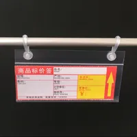 PVC Kunststoff Preisschild Label Display Halter Promotion Clips hängen Schnalle auf Mesh Rack Korb Regal ZC1074