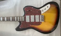 12 stringhe Cherry Sunburst Precision Jaguar JazzMaster Guitar Electric Guitar Doppio chiusa Tremolo Bridge, Pickguard di tartaruga rossa, sintonizzatori vintage, hardware cromato