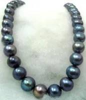 Envío Gratis Noble de Agua Dulce, Joyería de 12-11 mm Natürlicher Negeraum Azul Collar de Perlas 14 K