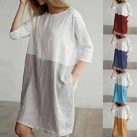 10pcs Plus Size Cotton Dress female Casual Dresses Sexy Women summer long street style dresses cheap long t-shirts