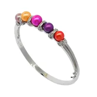 925 silver inlaid natural freshwater pearl bracelet 6-7mm colored pearl jewelry female models luxury exquisite holiday gifts