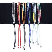 Handgemaakte Boheemse verstelbare meerlagige kleine kleurrijke kralen touw koord armband sieraden voor geweven geschenk 5pcs / set