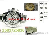 Relógio de luxo pulseira de aço inoxidável relógio de pulso branco disque 116520 7750 Automatic Chronograph Homens resistentes a água assistir relógios masculinos