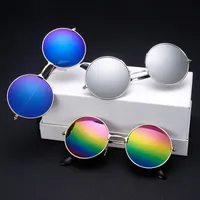 Optik Çerçeve Yuvarlak Metal Güneş Gözlüğü Steampunk Erkekler Kadın Gözlük Marka Tasarımcısı Retro Vintage Gözlük Temizle Len UV400