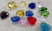 Perle di vetro di cristallo 50pcs, Brioleete cuore sfaccettato AMORE bianco-viola-verde-gialla per i monili del mestiere orecchini DIY che fanno 6 millimetri 8mm 10mm
