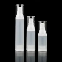 30 ml 50 ml Botella de cristal transparente Cosméticos vacíos Contenedor sin aire Portátil Portátil Portátil Bombilla Loción Botellas 15ml para viajes
