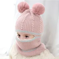 Venta al por menor 13 colores los niños de invierno sombreros con gruesa caliente Forme la bufanda de punto Beanie casquillos del cubo del bebé de lujo del diseñador sombrero sombreros niñas niños