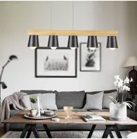 Nordic Japanese led Oak Wood pendant light Lamp Fixture Hanging Light Lustre Avize Home Bedroom Living Room Salon - Le73