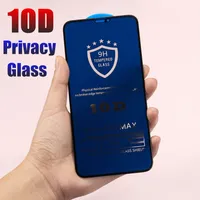 10D Full Cover Privacy Screen Protector dla iPhone 12 Mini 11 Pro XS Max XR X 8 7 6 plus zakrzywiony krawędź Anti-Spy Hartred Glass