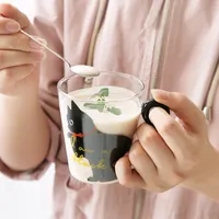 250ml mignon Creative Cat lait tasse à café d'eau en verre Tasse de thé Coupe Cartoon Kitty Accueil Coupe du Bureau pour les jus de fruits