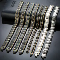 bijoux bijoux bracelet en acier de chaîne mâle noire vive